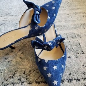 J crew star printed suede mule